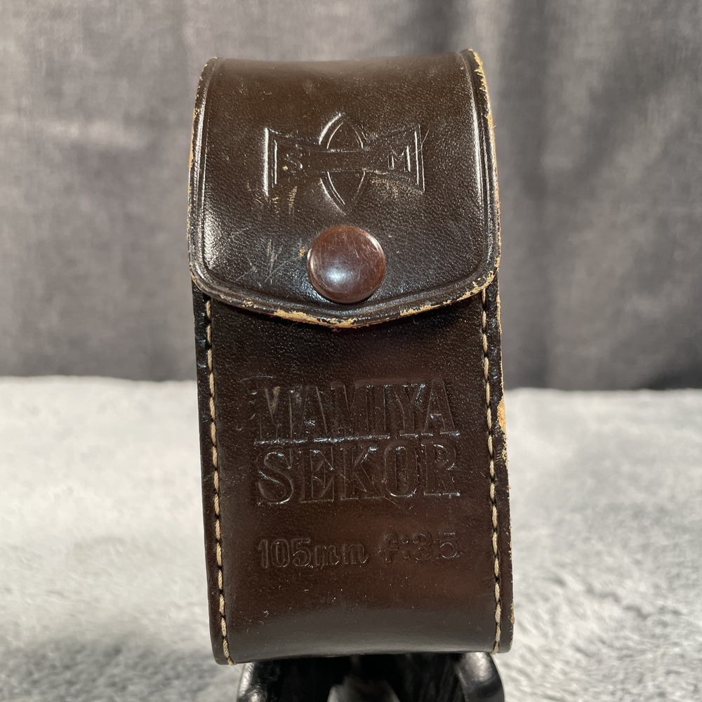 Vintage Mamiya Sekor Leather Case 105mm f:3.5 Lens Original Made In Japan